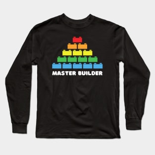 Master Builder Lego Brick Colorful Design Long Sleeve T-Shirt